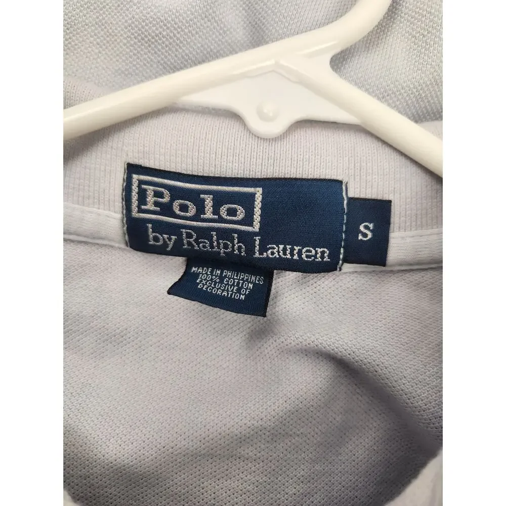 Vintage Ralph Lauren Polo Shirt Short Sleeve Men Small Light Purple Horse Logo